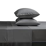 SONORO KATE Bed Sheet Set Super Soft Microfiber 1800 Thread Count Luxury Egyptian Sheets Fit 18 - 24 Inch Deep Pocket Mattress Wrinkle-4 Piece (Dark Grey, Queen)