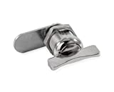 Camco Offset Cam Lock | Features an Easy Turn Thumb-Operated Style Lock Twist, a Durable Plated Steel Construction, and Includes (1) 7/8-Inch Offset and (1) Straight CAM (44323),Silver