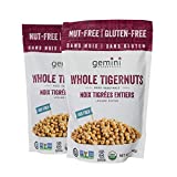 Tigernut  Ready to Eat Dry Tiger Nuts  Low Calorie Gemini Tiger Nuts 12oz (2-Pack)  Vegan, Gluten Free, High Fiber Raw Tiger Nuts  Organic, Nut Free Large Tigernuts for Digestive and Heart Health