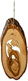 EARTHWOOD FINE WOOD PRODUCTS W-18 Olive Wood Bark Slice with Wolf, Brown