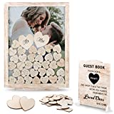 GLM Wedding Guest Book Alternative with Sign, 85 Hearts and 2 Large Hearts, Guest Book Alternatives, Guest Book Wedding Reception, Guest Sign in Wedding Decorations for Reception (Rustic White)