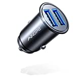 Car Charger, AINOPE Smallest 4.8A All Metal USB Car Charger Fast Charge Car Charger Adapter Flush Fit Compatible with iPhone 13/12/11 pro/XR/x/7/6s, iPad Air 2/Mini 3, Samsung Note 9/S10/S9/S8-Black