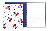 Kate Spade New York Small Concealed Spiral Notebook, 8.25" x 6.75" Journal Notebook with 112 Lined Pages, Vintage Cherry Dot