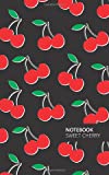 Sweet Cherry Notebook: (Black Edition) Fun notebook 96 ruled/lined pages (5x8 inches / 12.7x20.3cm / Junior Legal Pad / Nearly A5)