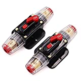 2 Pack 100 Amp Inline Circuit Breaker 12V with Manual Reset,Fuse Holder 100A for Car Audio Marine Boat Stereo Switch Inverter Replace Fuses