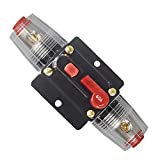 WOHHOM 30A 40A 50A 60A 80A 100A 150A Amp Audio Circuit Breaker Auto Car Stereo Inline Fuse Holders Inverter, Manual Reset 12V-24V DC for Automotive Marine Boat Audio System Protection (60A)