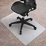 Kuyal Desk Chair Mat for Carpet, 30'' x 48'' Rectangle Transparent Mats for Chairs Good for Desks, Office and Home, Easy Glide, Protects Floors for Low and No Pile Carpeted Floors