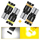 AUXITO 194 168 LED Bulbs in White and Amber Yellow, Total 4 Bulbs