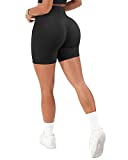 SUUKSESS Women Contour Seamless Booty Butt Lifting Shorts High Waisted Workout Shorts (Black, M)