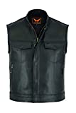 A&H Apparel Mens Genuine Cowhide Leather Vest Biker Vest Concealed Carry Durable Vest (XX-Large)