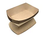 Mr. Miracle Kraft Paper Food Tray. 2 Pound Size. Pack of 100. Disposable, Recyclable and Fully Biodegradable. Made in USA