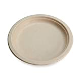 100% Compostable Disposable Paper Plates Bulk [10" 50 Pack], Bamboo Plates, Eco Friendly, Biodegradable, Sturdy Large Dinner Party Plates, Heavy-Duty, Unbleached by Earth's Natural Alternative