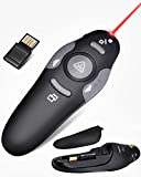 Wireless Presentation Clicker for PowerPoint Presentations, USB Dongle Wireless Presenter Remote with Laser Pointer Slide Clickers for Mac/Windows/Linux, Computer/Laptop, Google Slide/PPT/Keynote