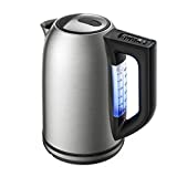 Electric Kettle,Tea Kettle with 6 Temperature Settings,Paris Rhne 1.7L Cordless Hot Water Boiler Heate,Strix Thermostat,Touch Control,Auto-Shutoff/Boil-Dry Protection, Keep Warm,LED Indicator,Coffee