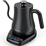 Electric Gooseneck Kettle Temperature Control & 5 Variable Presets, Pour-Over Tea Kettle for Coffee Brewing, Stainless Steel Inner, 1200W Rapid Heating, Temp Holding, 0.8L, Matte Black