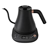 Mecity Electric Gooseneck Kettle With Display Automatic Shut Off Coffee Kettle Temperature Control Hot Water Boiler Pour Over Tea Kettle 1200 Watt Quick Heating Electric Tea Pot, 0.8L, Matt Black