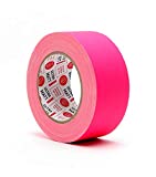 2 inch x 30 ya Pink Fluorescent Gaffer Tape. Easy Tear by Hand. LDPE Coat Matte Finish + Premium 100% Rubber Adhesive. USA Brand DGTAPE | Non Reflective. UV Pink NEON (UMF50/25/P 2in x 30yard)