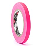 1/2 inch X 30 Ya Fluorescent Pink Spike Gaffer Tape - Premium Grade Recycled Pro Gaff with Natural Rubber Adhesive Tape - Japan Cotton DGTAPE Brand Non-Reflective, 120Mesh @ trueGAFF