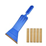 REEVAA Long Handle Window Tint Squeegee, Auto Bulldozer Squeegee with PTFE Coated Tape, Window and Windshield Cleaning Tool,Car Vinyl Wraps for Front Windshield and Back Window Cleaning (Blue)