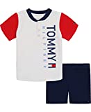 Tommy Hilfiger mens 3 Pieces Tee, Creeper Short Baby and Toddler Layette Set, Bright White, 6-9 Months US