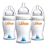 Munchkin Latch Anti-Colic Baby Bottle with Ultra Flexible Breast-like Nipple, BPA Free, 8 Ounce, 3 Pack