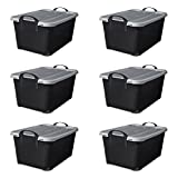 Life Story Stackable Locking Closet & Storage Box 13 Gallon Containers, (6 Pack)