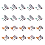MUYI 10 Kit 2 Pin Way DT04-2P DT06-2S Waterproof Connector 13 Amps Continuous 14-18 AWG DT Series Connector