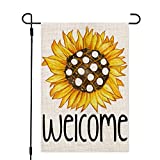 Summer Garden Flag 12.5 x 18 Inch Vertical Double Sided Welcome Garden Flag For Summer Decor Polka Dots Sunflower Decorative Garden Flag For Outside Yard Lawn Outdoor Decoration B98-12