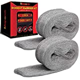 MAPORCH 2 Pack Steel Wool, 3.2x7.5 Ft Control Fill Fabric, Gap Blocker, Brass Wool to Protect Annoying Animals Away from Holes, Pipeline, Wall Cracks, Vents in Garden, House, Garage