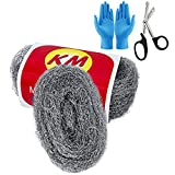 2 Pack Steel Wool Mice Control Fill Fabric DIY Kit, Hardware Cloth Gap Blocker Mouse Rat Rodent Control for Holes, Wall Cracks, Vents