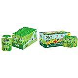 GoGo squeeZ Applesauce, Apple Apple, 3.2 Ounce (18 Pouches) & Applesauce, Variety Pack (Apple/Banana/Mango), 3.2 Ounce (20 Pouches), Gluten Free, Vegan Friendly, Unsweetened Applesauce