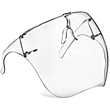 Face Shield with Glasses 4 Pack, Anti-Fog Clear Face Mask Full-Face Protection Reusable Breathable See Through Goggles for Adults