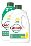 Cascade Free & Clear Gel Dishwasher Detergent Liquid Gel, Lemon Essence, 2 Count (60 fl oz ea)
