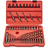 NEIKO 04202A Master Screw Extractor | 55 Pieces Broken Bolt Remover | Multi Spline, Extractor Pins, Spiral and Nut Extractors | 5/64 to 1/2" | Stripped Screws, Studs, Fittings and Lugs Extraction