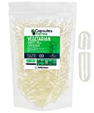 Size 00 Empty Capsules - 500 Count Clear Empty Vegan Capsules - Vegetarian Empty Pill Capsules- DIY Vegetable Capsule Filling- Veggie Pill Capsules Empty Caps Pills