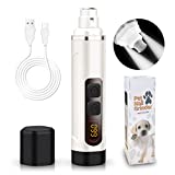 Pet Dog Nail Grinder: Upgraded WXY Cat Dog Nail Trimmers 10H Grinding Time | Dog Nail Clipper with 2 LED Lights Power Display | USB Rechargeable Pet Nail Clippers for Small Large Dogs Cats Breed Nails