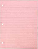 School Smart 3-Hole Punched Filler Paper, 8-1/2 x 11 Inches, Pink, 100 Sheets - 087155