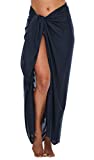 Shu-Shi Womens Beach Cover Up Sarong Swimsuit Cover-Up Many Solids Colors to choose,Navy Blue,One Size