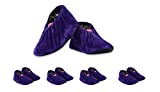 NKTM Booties Disposable Shoe Covers, Cover All Plastic Spray Medical Grade Water Plastic Shoe Covers Foot Covers for Shoes Plastic Wrap Machine Booties Disposable Shoe Covers 5 Pairs - Purple