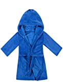 Toddler Kids Cartoon Hooded Plush Robe Animal Pajamas Fleece Bathrobe Children Sleepwear (4T, Shark blue)