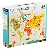 Petit Collage Floor Puzzle, Our World, 24-Pieces  Large Puzzle for Kids, Completed Map Puzzle Measures 18 x 24  Makes a Great Gift Idea for Ages 3+