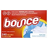 Bounce Dryer Sheets Laundry Fabric Softener, Fresh Linen Scent, 240 Count