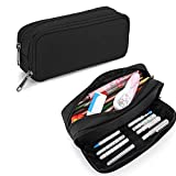 Pencil Case for School Students Girls Boys Large Capacity Adult Pen Maker Pencil Pouch Office Organizer Simple Durable Multifunctional Pencil Bag Black