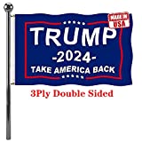 Jayus 3Ply 200D Donald Trump For President 2024 Flag 3x5 Outdoor- Double Sided Take America Back (TAB) Trump 2024 Flags Banner with 2 Brass Grommets