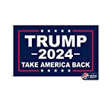 Made in the USA Blue 3x5 Trump 2024 Take America Back Flag. Double-sided Outdoor Yard Flag Proudly Manufactured in the USA