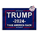 Mosprovie Trump 2024 Flag 3x5 Outdoor Double Sided- Heavy Duty 3ply Donald Trump Take America Back Flags Super Durable 4 Rows Stitched Edge Canvas Header with 2 Brass Grommets 2024 Trump for President Flag