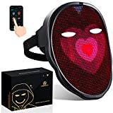 MEGOO Led Mask With Bluetooth Shining Mask Programmable,for halloween Party Cosplay,light up face mask Masquerade (USB Recharge)