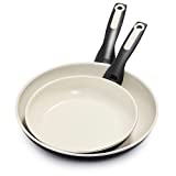 GreenPan Rio Healthy Ceramic Nonstick 8" and 10" Frying Pan Skillet Set, PFAS-Free, Dishwasher Safe, Black