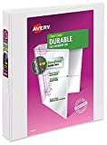 Avery Durable View 3 Ring Binder, 1 Inch Slant Rings, 1 White Binder (17012)