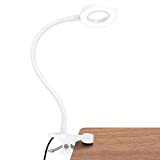 GLORIOUS-LITE LED Clip on Light, 36 LED Reading Light, 4 Modes Book Light, 360 Rotation Gooseneck Reading Lamp, Eye-Caring Clip on Lamp for Bed, Desk,Computer, Headboard, Dorm Room(White)